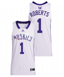 Nate Roberts 1 Washington Huskies 2022 Basketball Honoring Black Excellence Men Jersey - White
