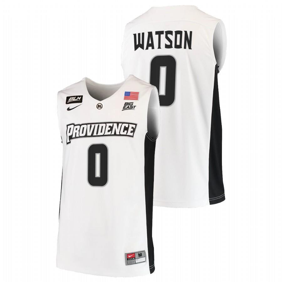 Nate Watson 0 Providence Friars 2023 College Basketball BLM Men Jersey - White