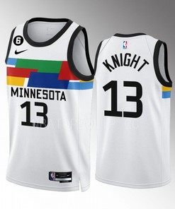 Nathan Knight 13 Minnesota Timberwolves City Edition White Men Jersey 2022-23 Swingman