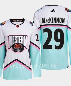 Nathan MacKinnon 29 Avalanche 2023 All-Star Western Conference White Jersey
