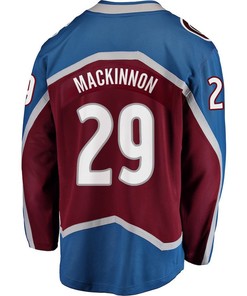 Nathan MacKinnon 29 Colorado Avalanche Stanley Cup 2023 Playoffs Patch Home Breakaway Men Jersey - Burgundy