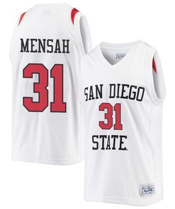 Nathan Mensah 31 San Diego State Aztecs 2023 Basketball Jersey- Men White