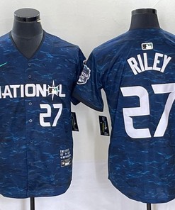 National League #27 Austin Riley Nike 2023 Mlb All Star Game Limited Player Jersey - Royal 2023