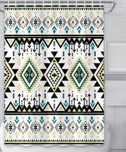 Native American Shower Curtain - Colorful Geometric Pattern for Southwest Bathroom Decor