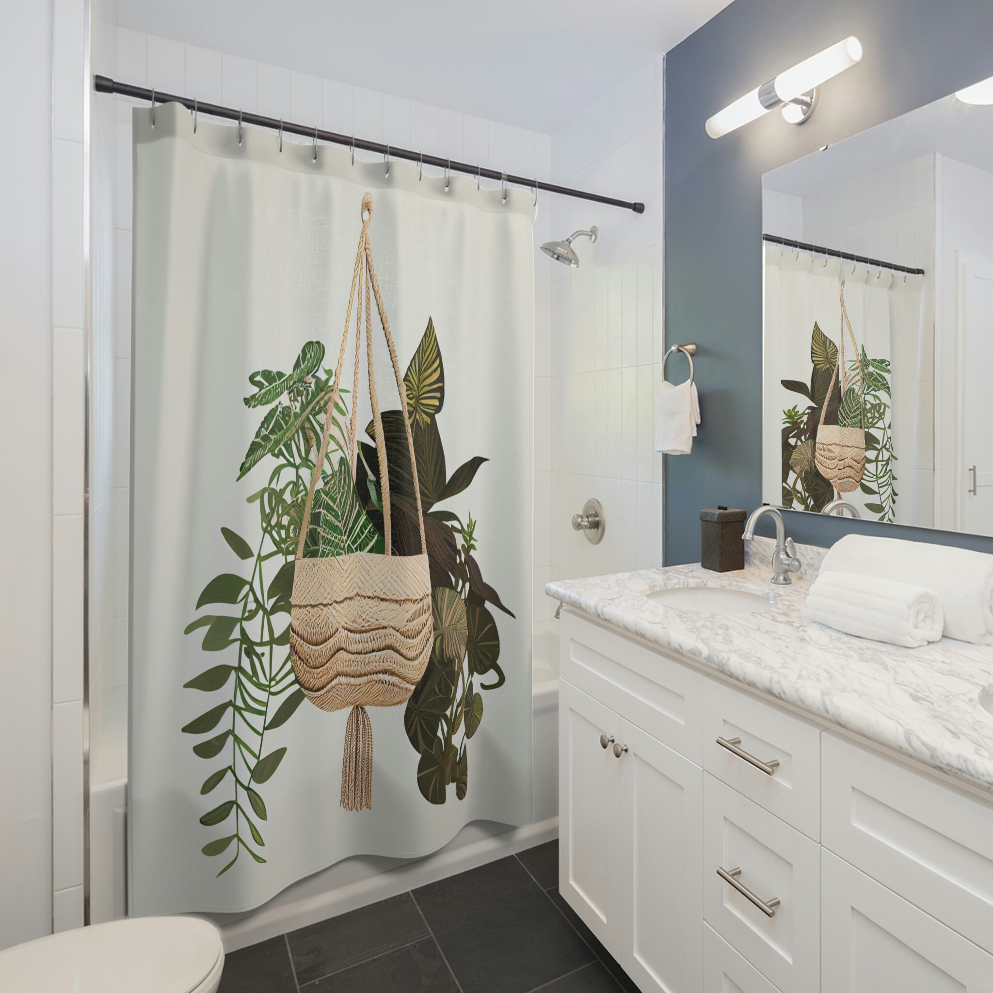Pattern Print Vegan Bathroom Shower Curtain