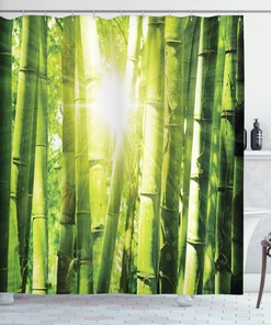 Nature-themed and Eco-friendly Bamboo Shower Curtain - Perfect for Bathroom Decor