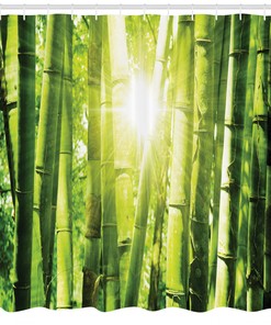 Nature-themed and Eco-friendly Bamboo Shower Curtain - Perfect for Bathroom Decor