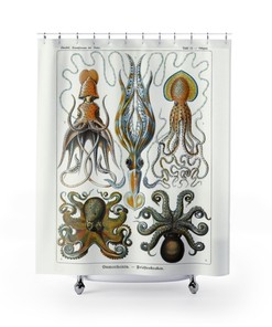 Nautical Octopus Shower Curtain - Antique Bathroom Decor