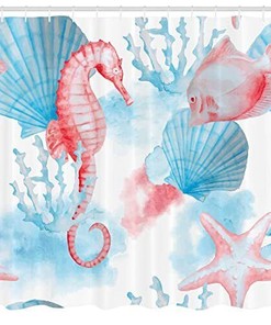 Nautical Sea Life Shower Curtain Bathroom Decor