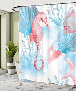 Nautical Sea Life Shower Curtain Bathroom Decor