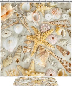 Nautical Seashell Starfish Shower Curtain for Your Bathroom
