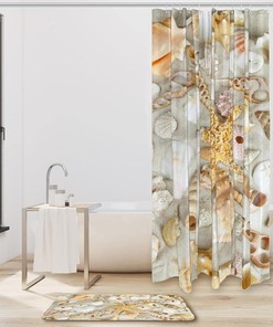 Nautical Seashell Starfish Shower Curtain for Your Bathroom