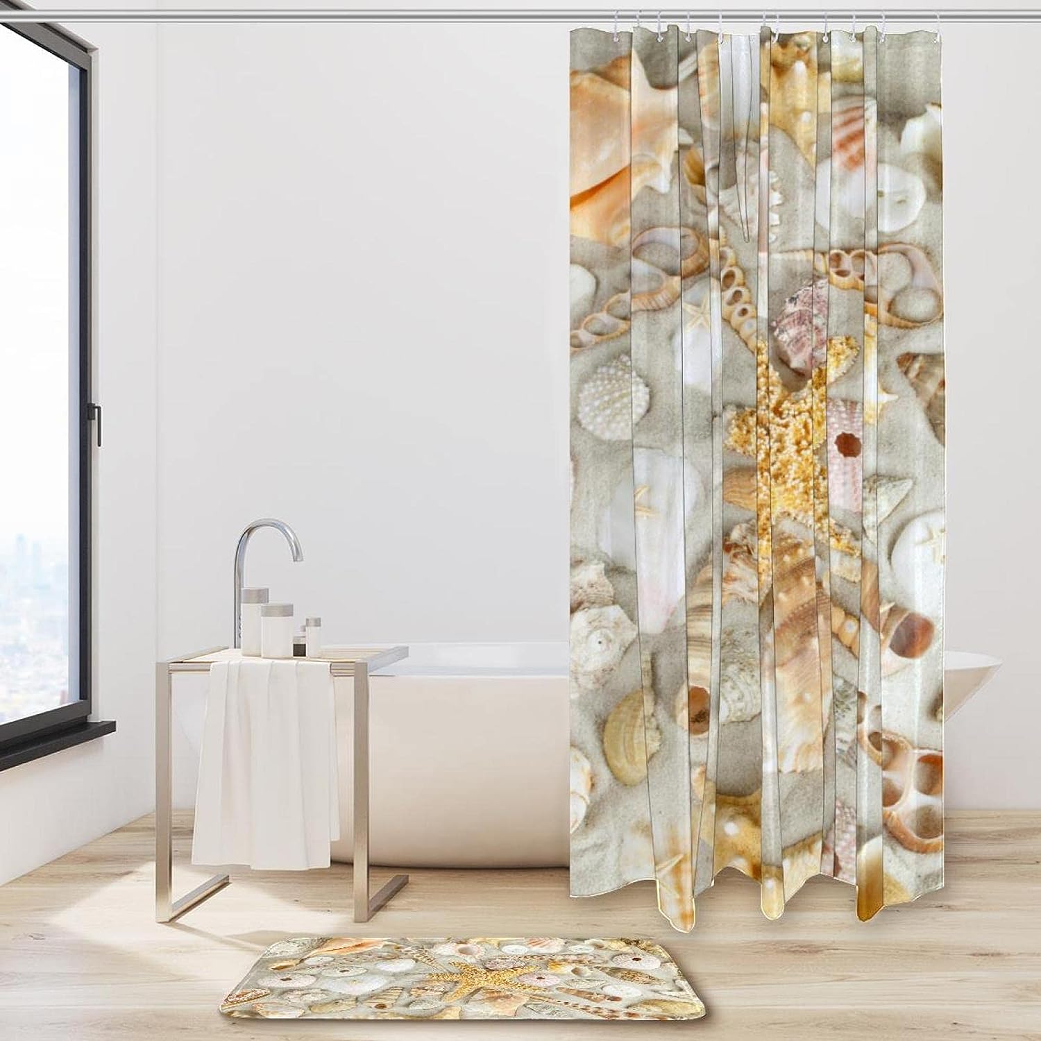 Nautical Seashell Starfish Shower Curtain for Your Bathroom