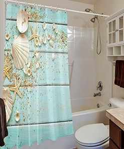 Nautical Seashells Shower Curtain for Your Beachy Bathroom Decor