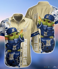 Navy Midshipmen Baby Yoda NCAA Hawaiian Shirts