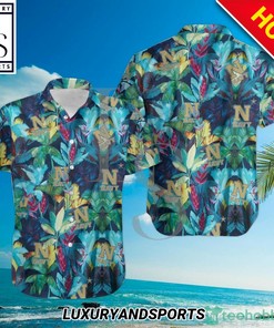 Navy Midshipmen Floral Tropical Hawaiian Shirt