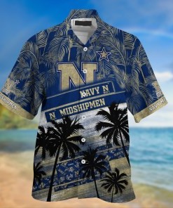 Navy Midshipmen NCAA Palm Tree Pattern Hawaii Shirt For Sports Fans