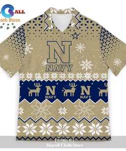 Navy Midshipmen Sports Football American Ugly Christmas 3D Hawaiian Shirt