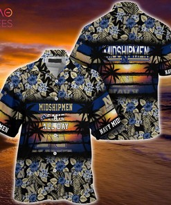 Navy Midshipmen Summer Hawaiian Shirt, Floral Pattern for Sports Enthusiast This Year