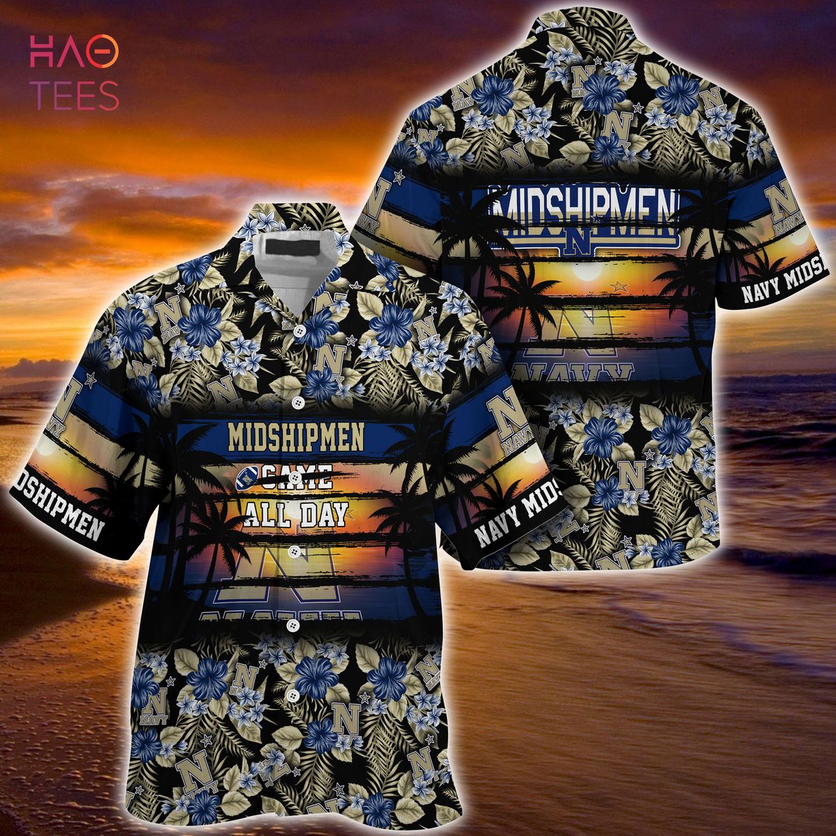 Navy Midshipmen Summer Hawaiian Shirt, Floral Pattern for Sports Enthusiast This Year