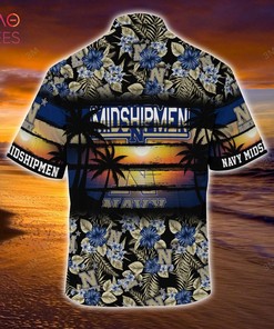 Navy Midshipmen Summer Hawaiian Shirt, Floral Pattern for Sports Enthusiast This Year