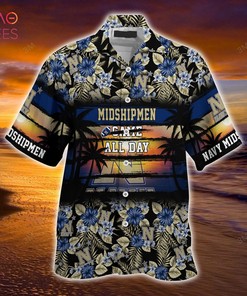 Navy Midshipmen Summer Hawaiian Shirt, Floral Pattern for Sports Enthusiast This Year