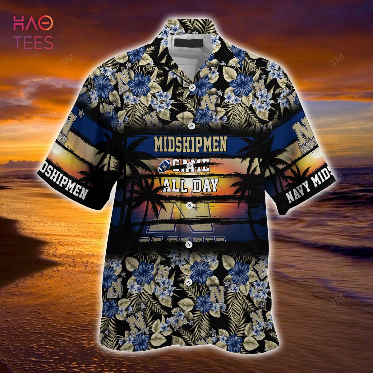 Navy Midshipmen Summer Hawaiian Shirt, Floral Pattern for Sports Enthusiast This Year