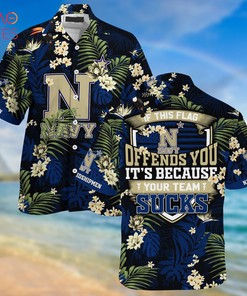 Navy Midshipmen Summer Hawaiian Shirts, With Tropical Patterns for Fans