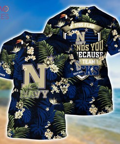 Navy Midshipmen Summer Hawaiian Shirts, With Tropical Patterns for Fans