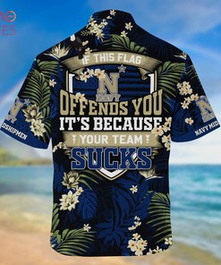 Navy Midshipmen Summer Hawaiian Shirts, With Tropical Patterns for Fans
