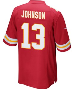 Nazeeh Johnson 13 Kansas City Chiefs Super Bowl LVII Champions 3 Stars Men Game Jersey - Red