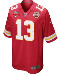 Nazeeh Johnson 13 Kansas City Chiefs Super Bowl LVII Champions 3 Stars Men Game Jersey - Red