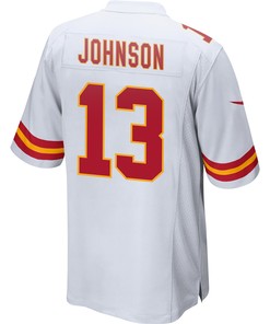 Nazeeh Johnson 13 Kansas City Chiefs Super Bowl LVII Champions 3 Stars Men Game Jersey - White
