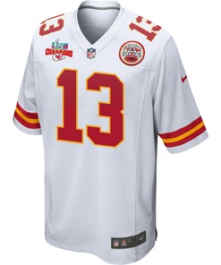 Nazeeh Johnson 13 Kansas City Chiefs Super Bowl LVII Champions 3 Stars Men Game Jersey - White