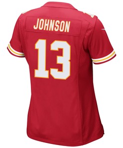 Nazeeh Johnson 13 Kansas City Chiefs Super Bowl LVII Champions 3 Stars Women Game Jersey - Red