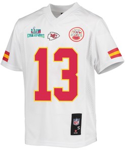 Nazeeh Johnson 13 Kansas City Chiefs Super Bowl LVII Champions Youth Game Jersey - White