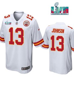 Nazeeh Johnson 13 Kansas City Chiefs Super Bowl LVII White Men Game Jersey