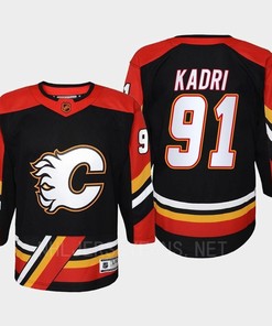 Nazem Kadri 91 Calgary Flames 2022 Special Edition 2.0 Retro Youth Jersey Black