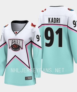 Nazem Kadri 91 Calgary Flames White 2023 All-Star Western Conference Jersey Women