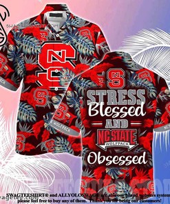 Nc State Wolfpack Stress Blessed Obsessed Summer Beach Hawaiian Shirt