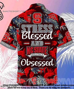 Nc State Wolfpack Stress Blessed Obsessed Summer Beach Hawaiian Shirt