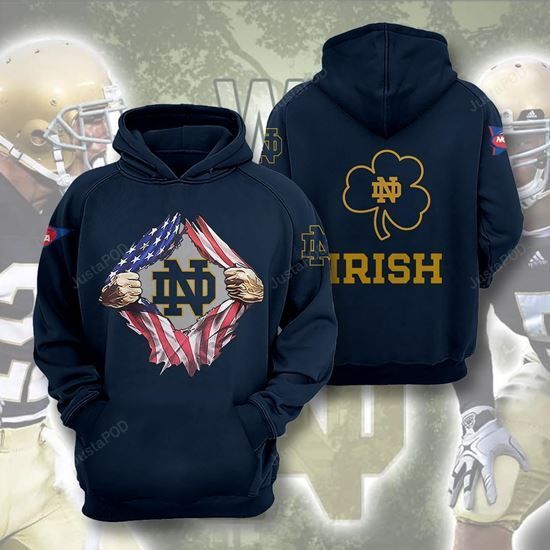 Ncaa Notre Dame Fighting Irish 3D Hoodie Zip Hoodie Style 04