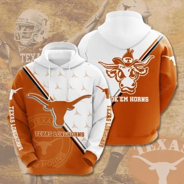 Ncaa Texas Longhorns 3D Hoodie Zip Hoodie Style 03