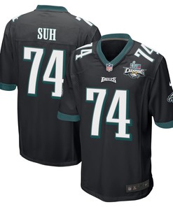 Ndamukong Suh 74 Philadelphia Eagles Super Bowl LVII Champions 2 Stars Men Game Jersey - Black