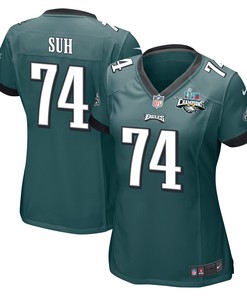 Ndamukong Suh 74 Philadelphia Eagles Super Bowl LVII Champions 2 Stars Women Game Jersey - Midnight Green