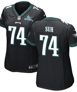 Ndamukong Suh 74 Philadelphia Eagles Super Bowl LVII Champions Women Game Jersey - Black