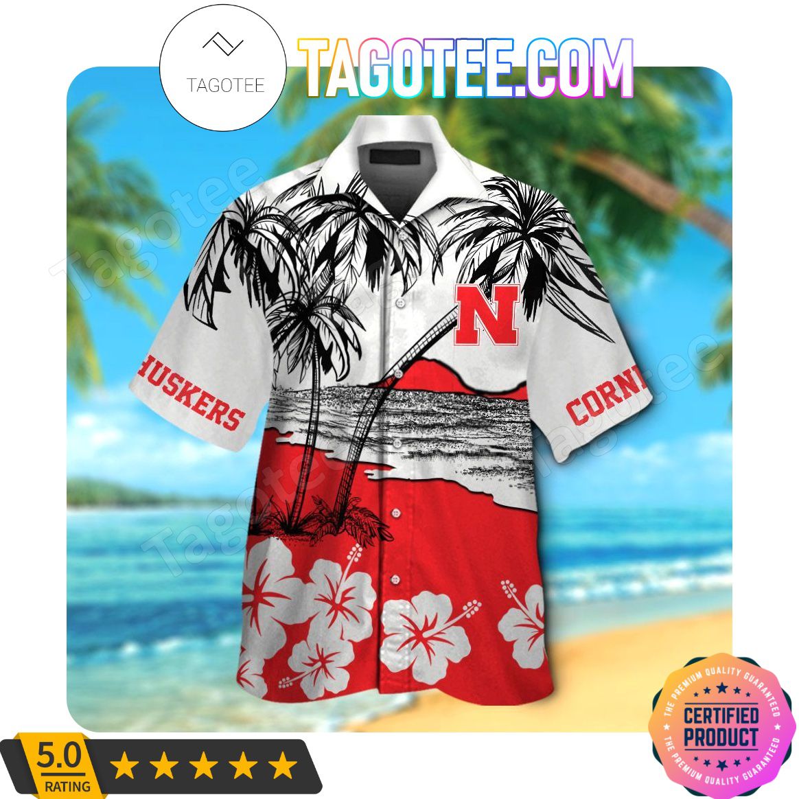 Nebraska Cornhuskers Aloha Hawaii Shirt