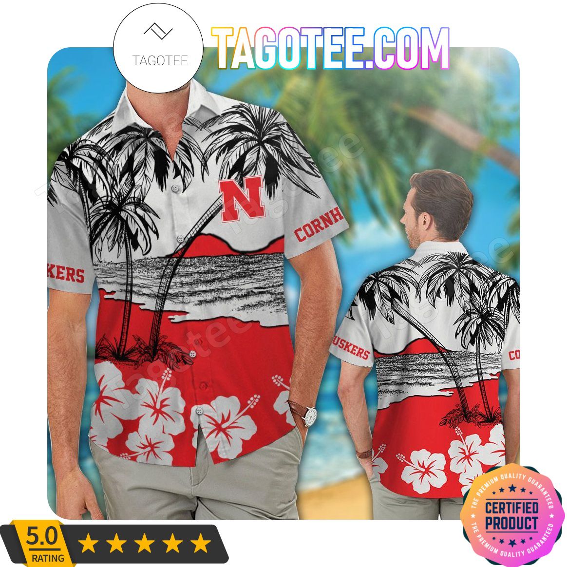 Nebraska Cornhuskers Aloha Hawaii Shirt