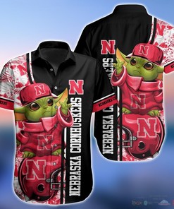 Nebraska Cornhuskers Baby Yoda NCAA Hawaiian Shirts