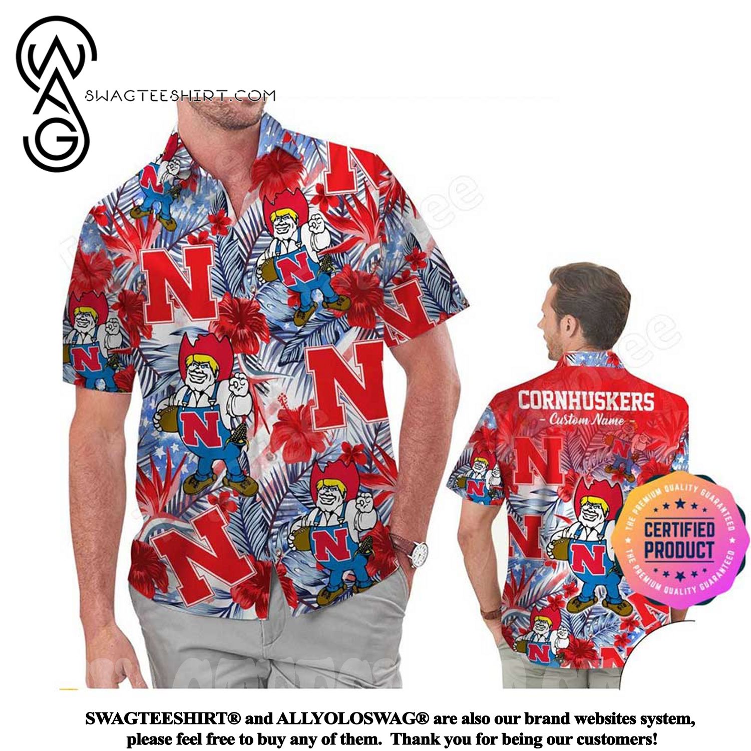 Nebraska Cornhuskers Coconut Aloha Hawaiian Shirt